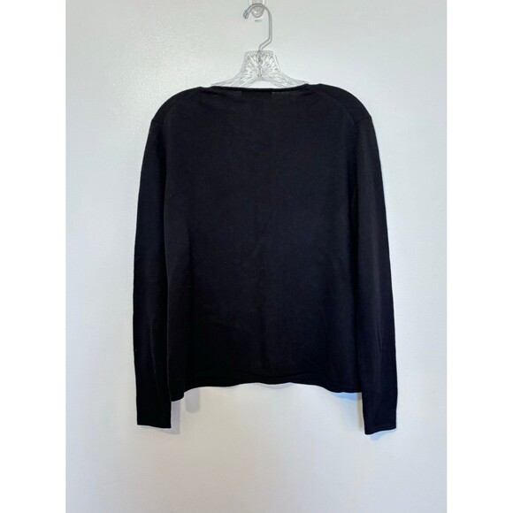 Sutton Studio Cashmere And Silk Black Cardigan With Crystal Buttons Size Medium - Picture 3 of 4